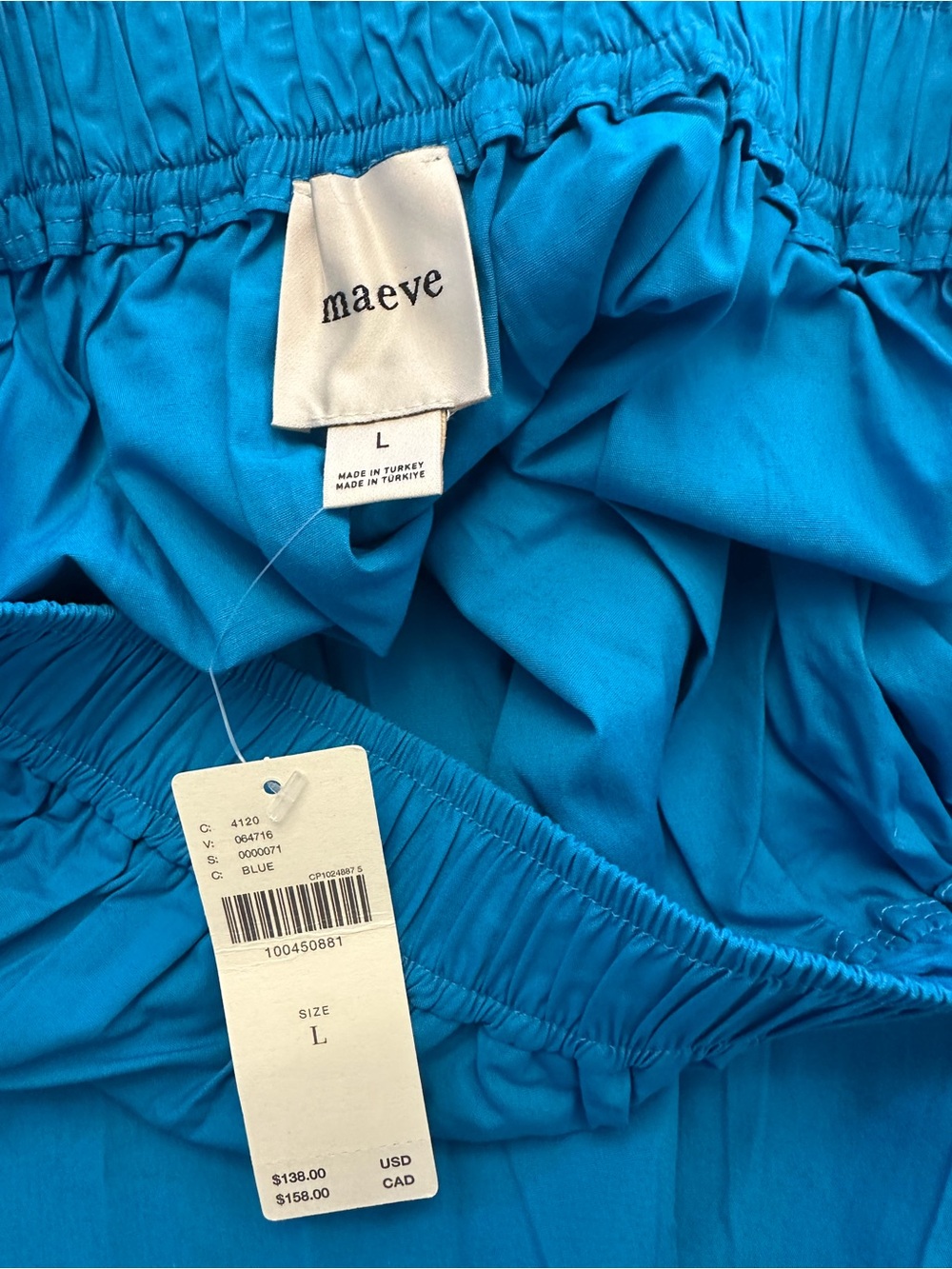 Maeve Turquoise Blue Elastic-Waist Skirt